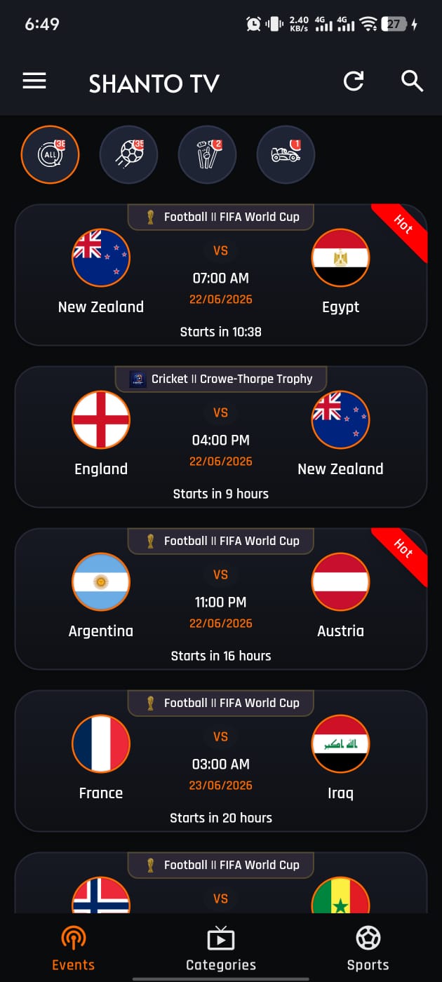 Shanto TV Mobile App Screenshot